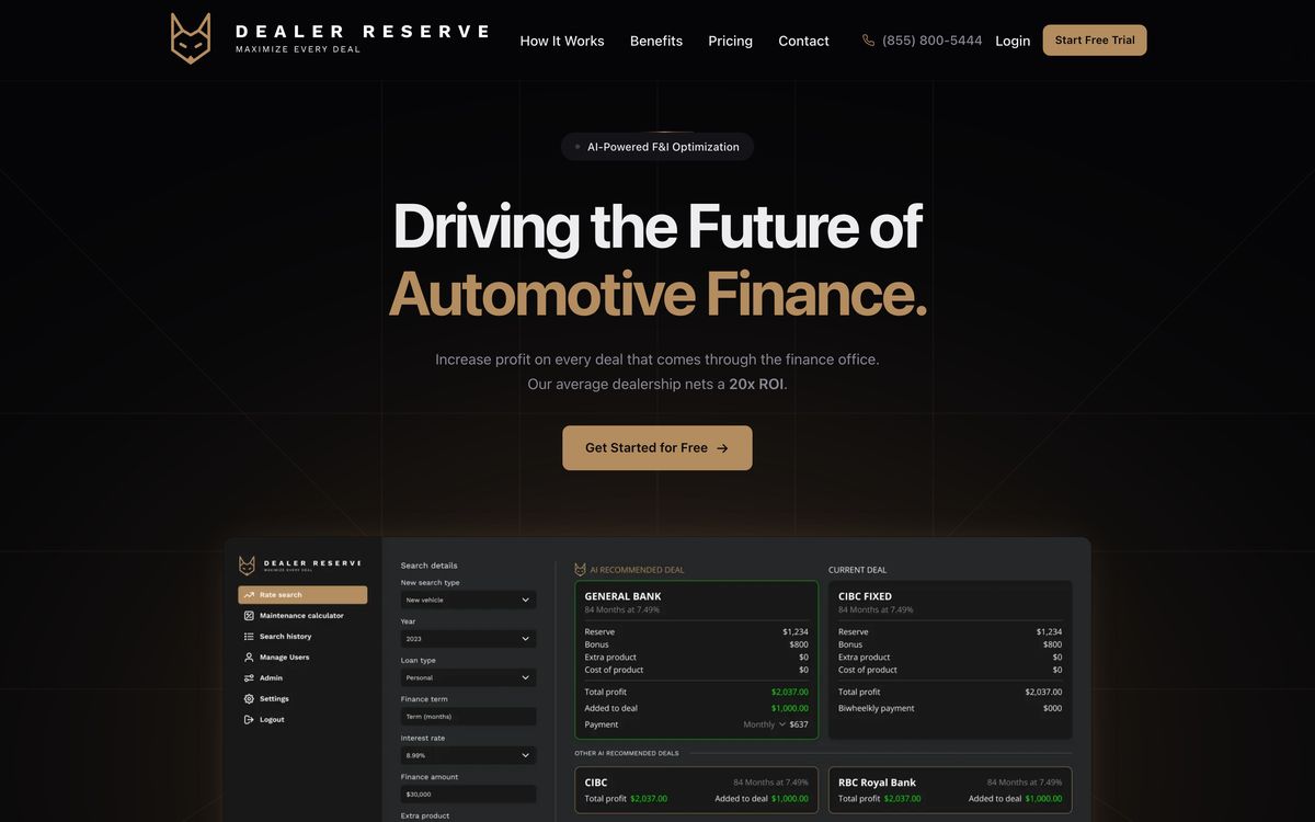 Dealer Reserve website
